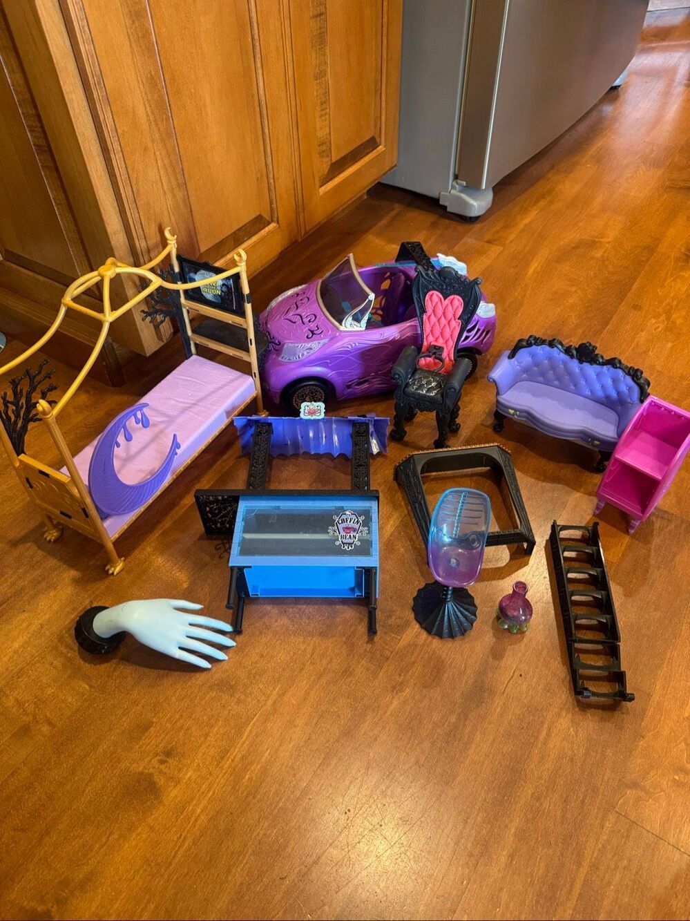 Monster High Car Furniture & Playset Pieces Bundle – One Lot